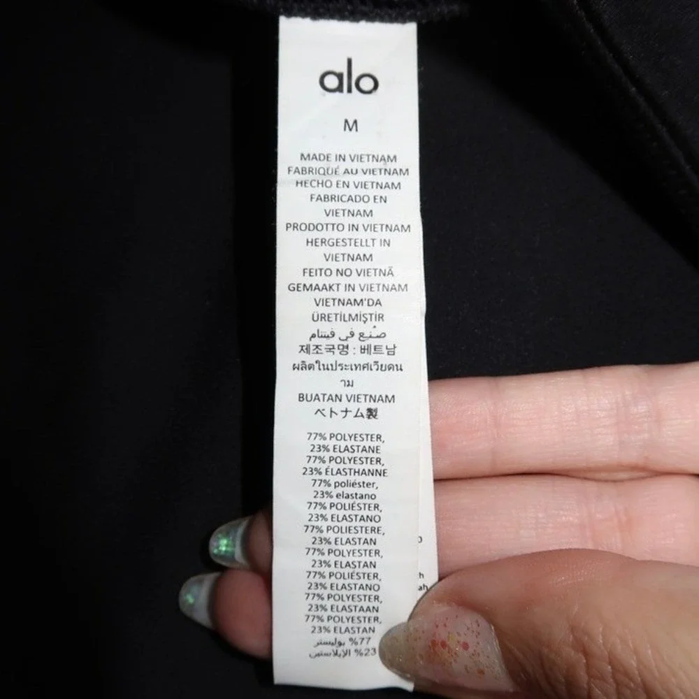 Alo Yoga Black Airlift Disco‎ Daze Onesie Flare Leg Bodysuit Medium W8140R